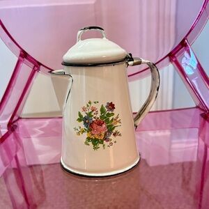 Vintage Floral Enamelware Coffee Pot
